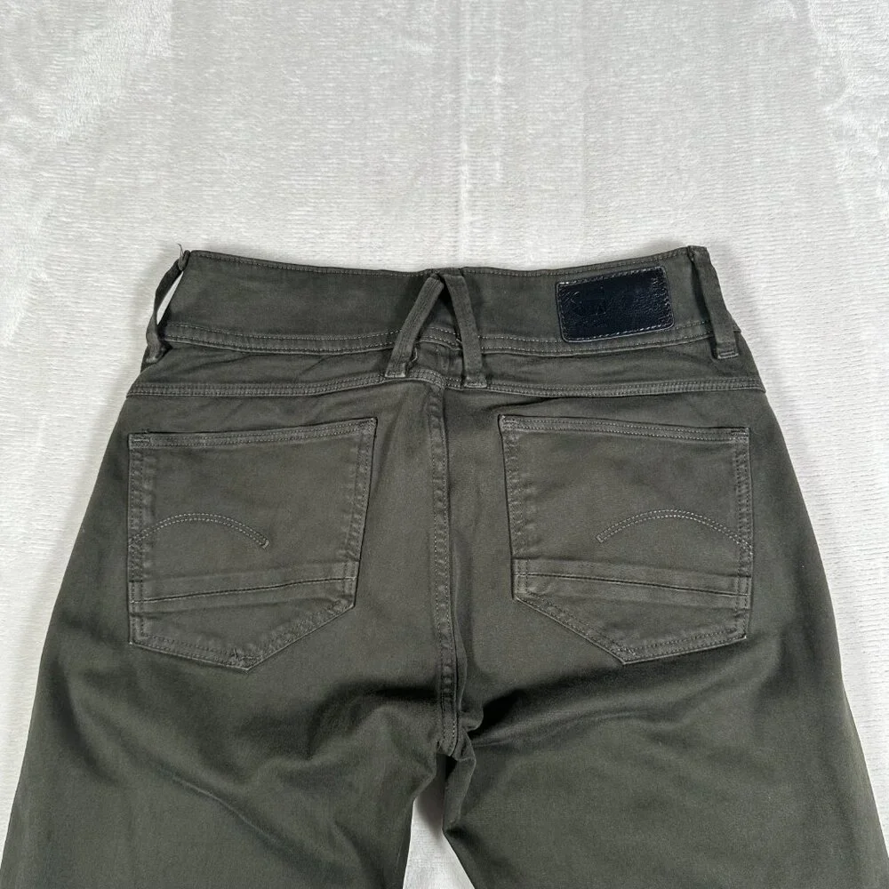 G Star Raw Jeans Women Size W25 L32 Olive Green Skinny 100% Cotton 5-Pockets GUC - Picture 11 of 12